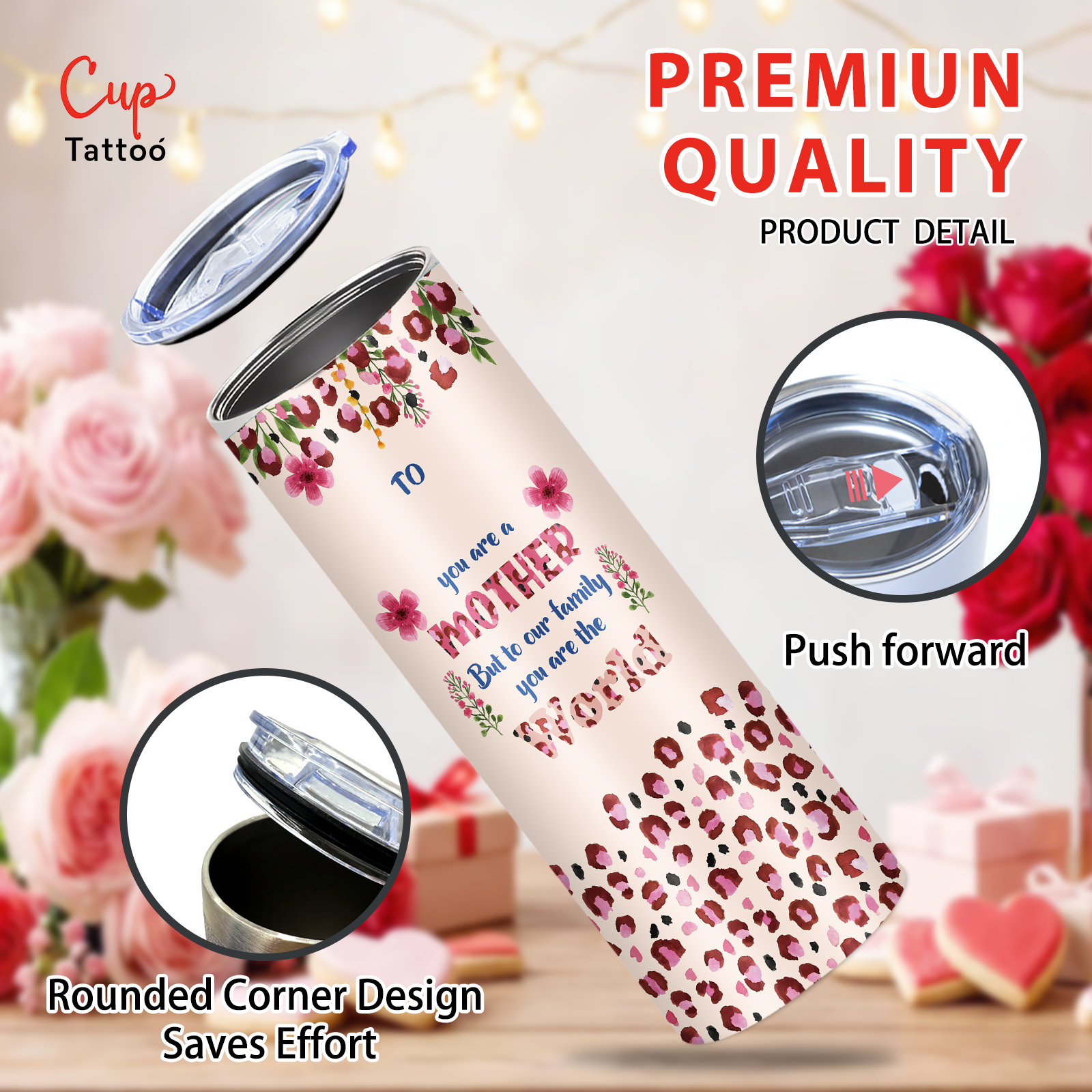 Personalized Name Best Mom Ever 20oz  Skinny Tumbler
