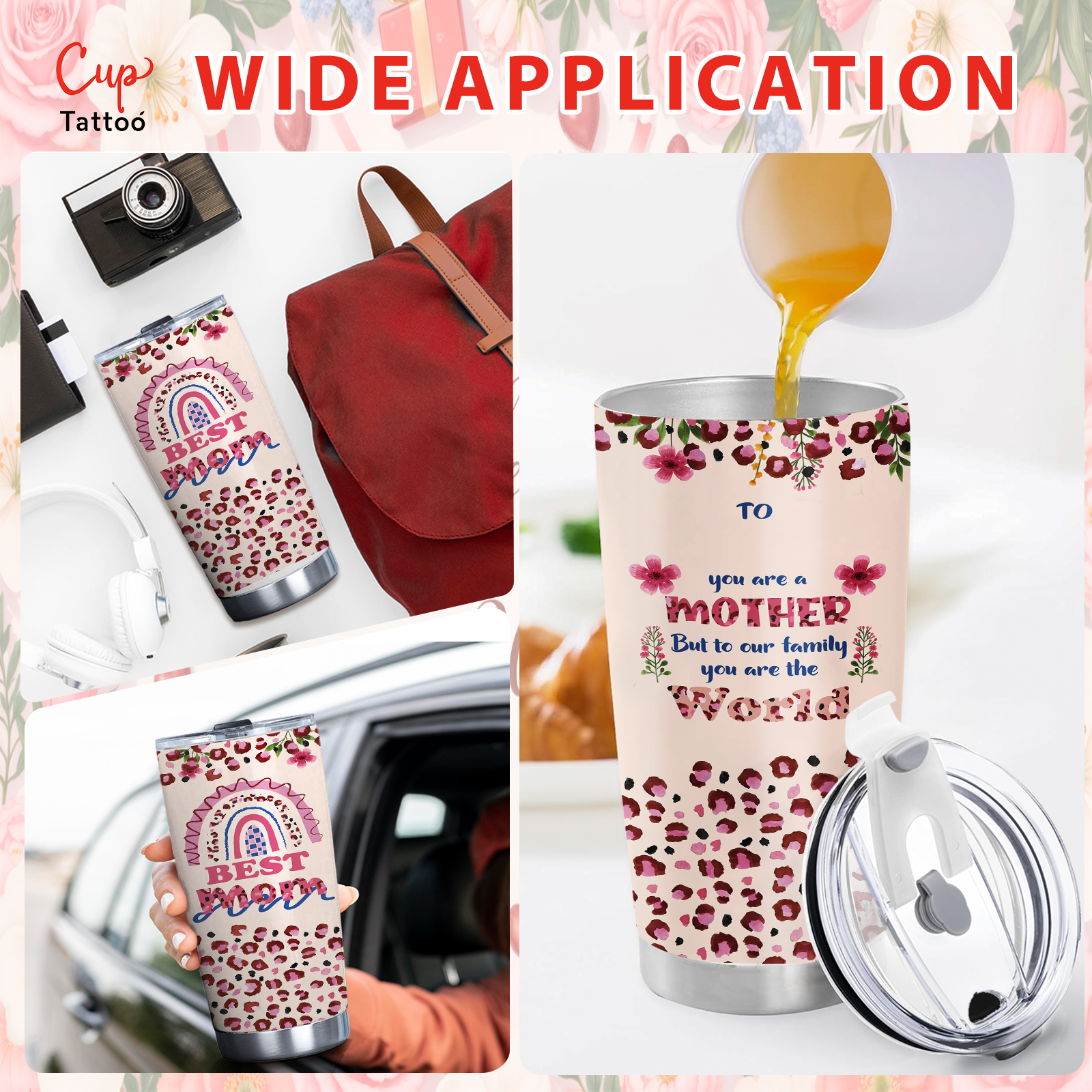 Personalized Name Best Mom Ever 20oz Tapped Tumbler