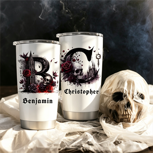 Gothic Skull Monogram 20oz Tapped Tumbler