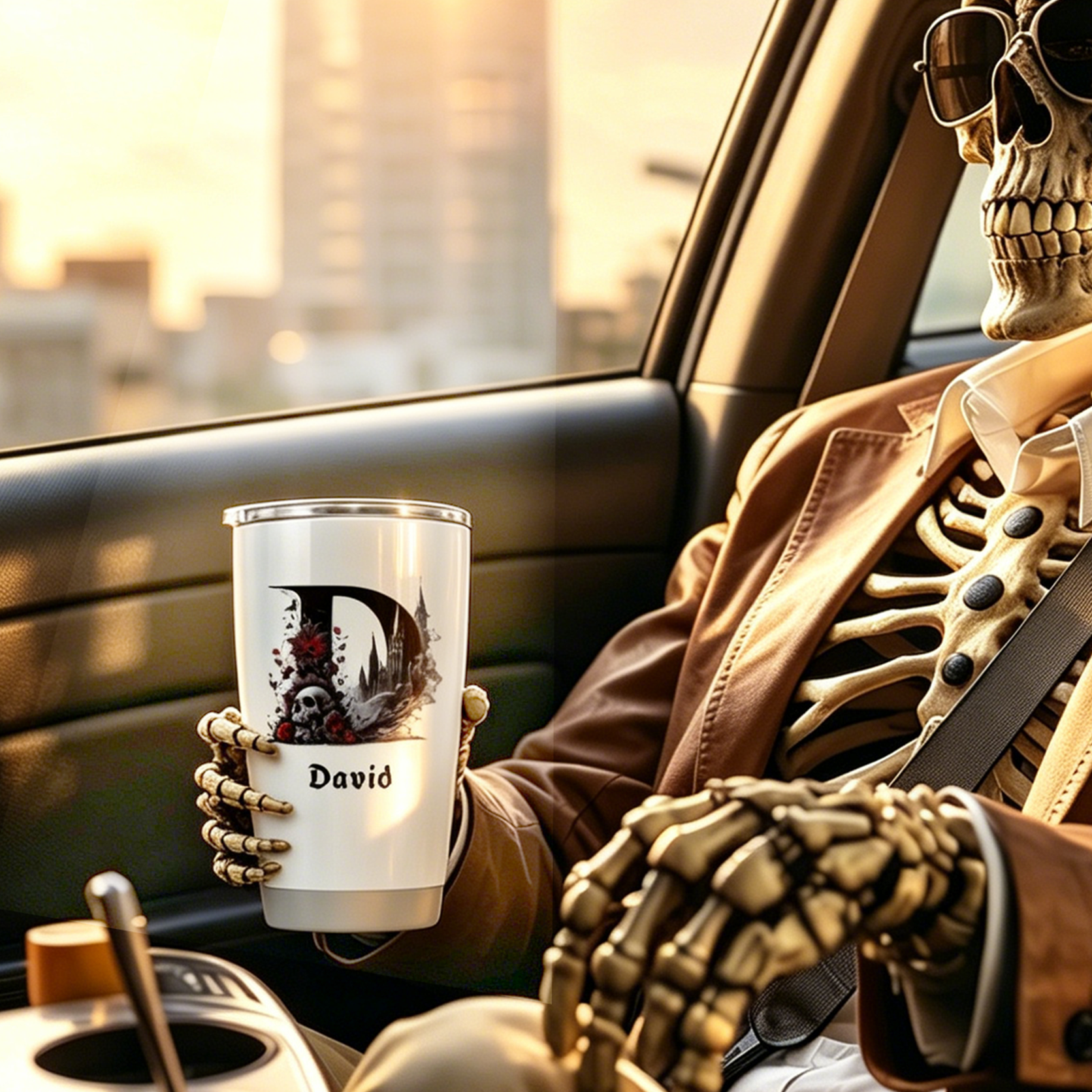 Gothic Skull Monogram 20oz Tapped Tumbler